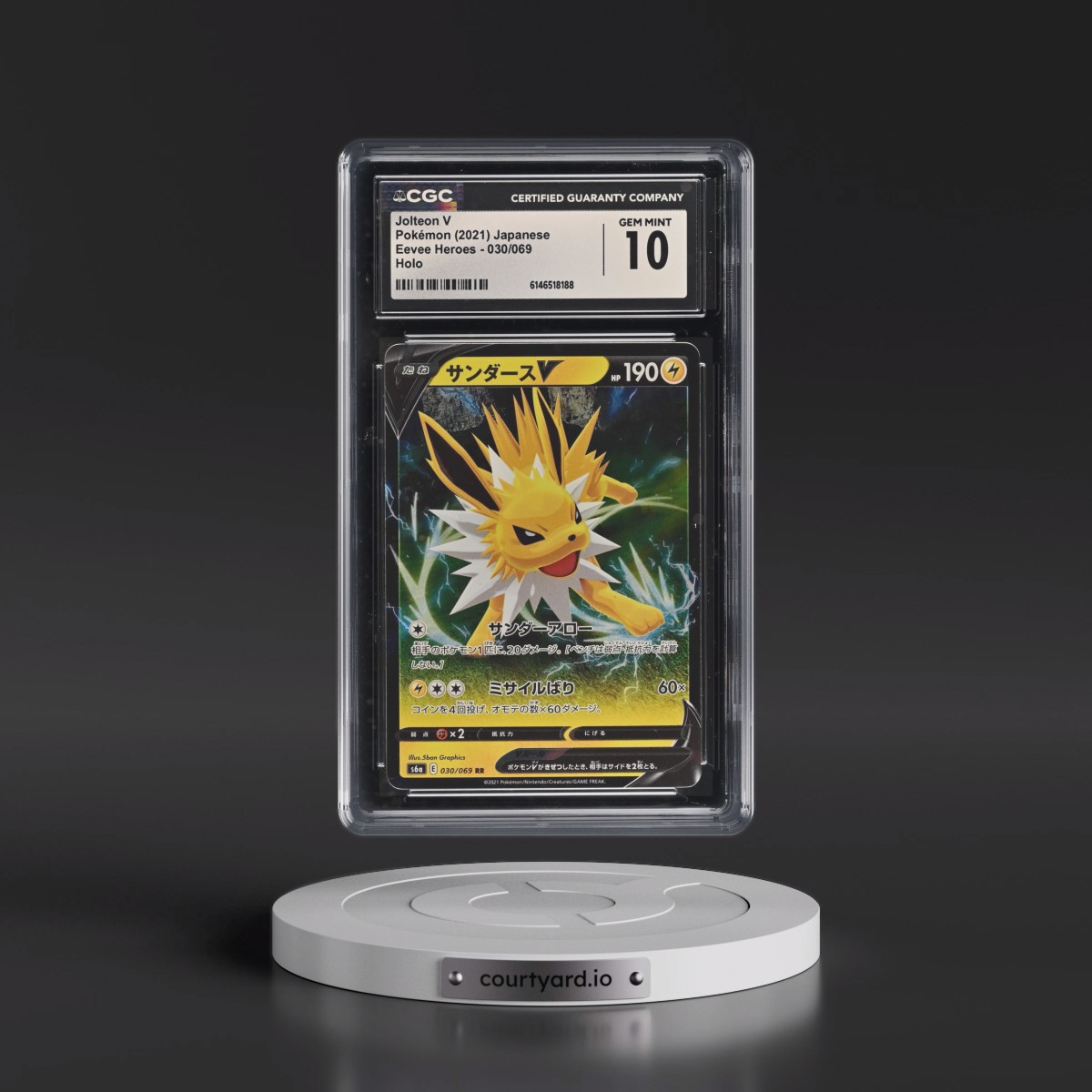 2021 Eevee Heroes #030/069 Jolteon V - Holo (CGC 10 GEM MINT)