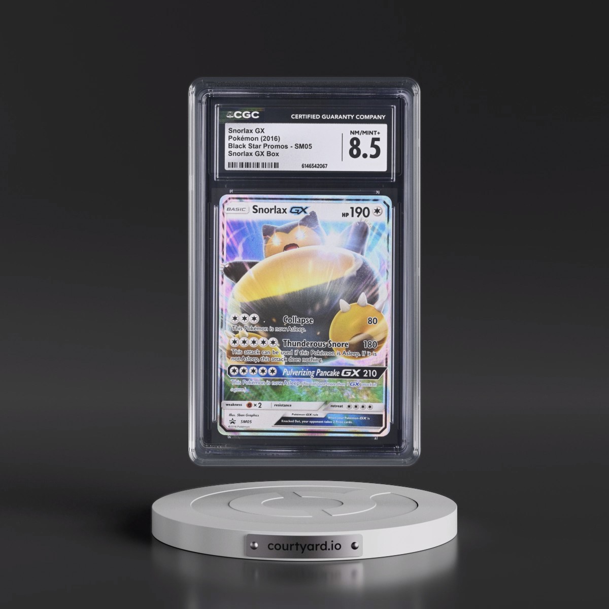 2016 Black Star Promos - Sun & Moon Snorlax GX - Snorlax GX Box (Holo) #SM05 CGC 8.5