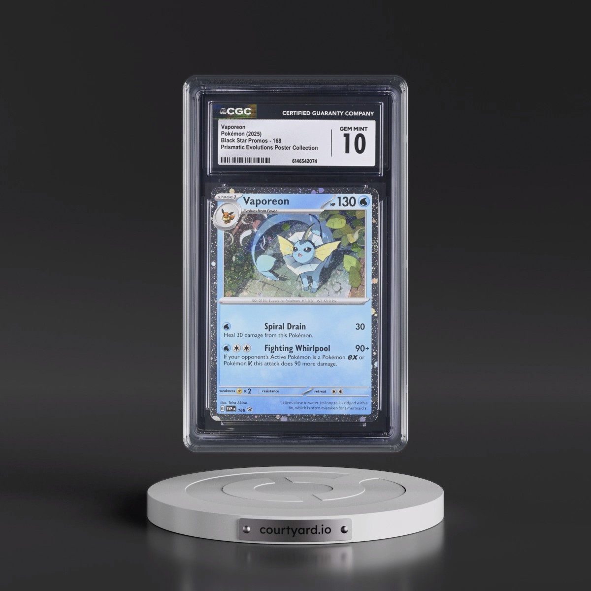 2023 Black Star Promos - Scarlet & Violet SVP EN #168 Vaporeon - Prismatic Evolutions Poster Collection (Cosmos Holo) (CGC 10 GEM MINT)