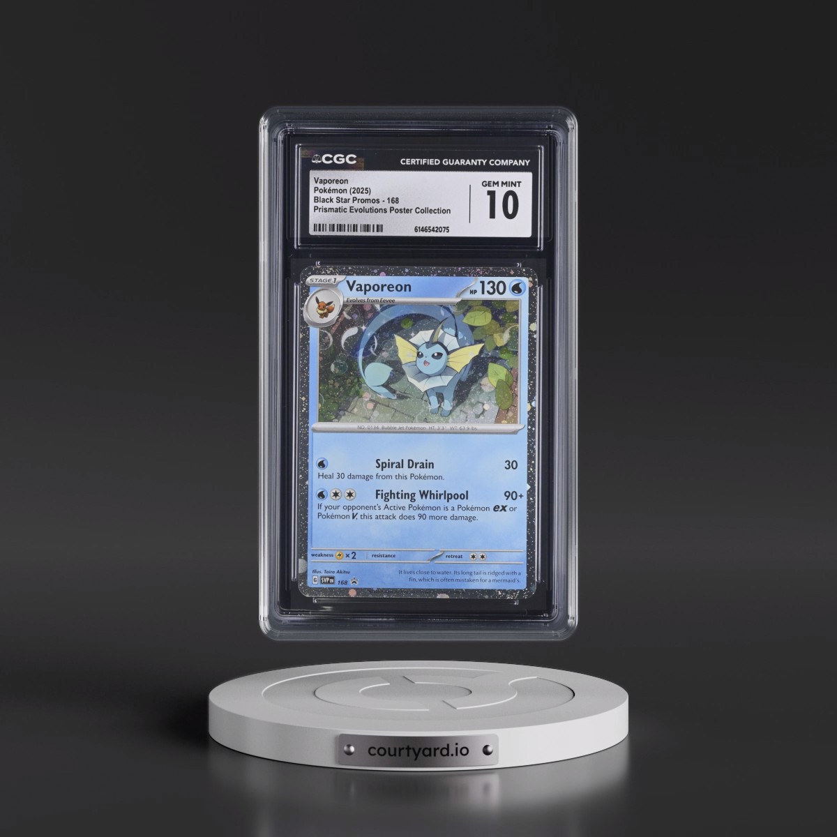 2023 Black Star Promos - Scarlet & Violet SVP EN #168 Vaporeon - Prismatic Evolutions Poster Collection (Cosmos Holo) (CGC 10 GEM MINT)