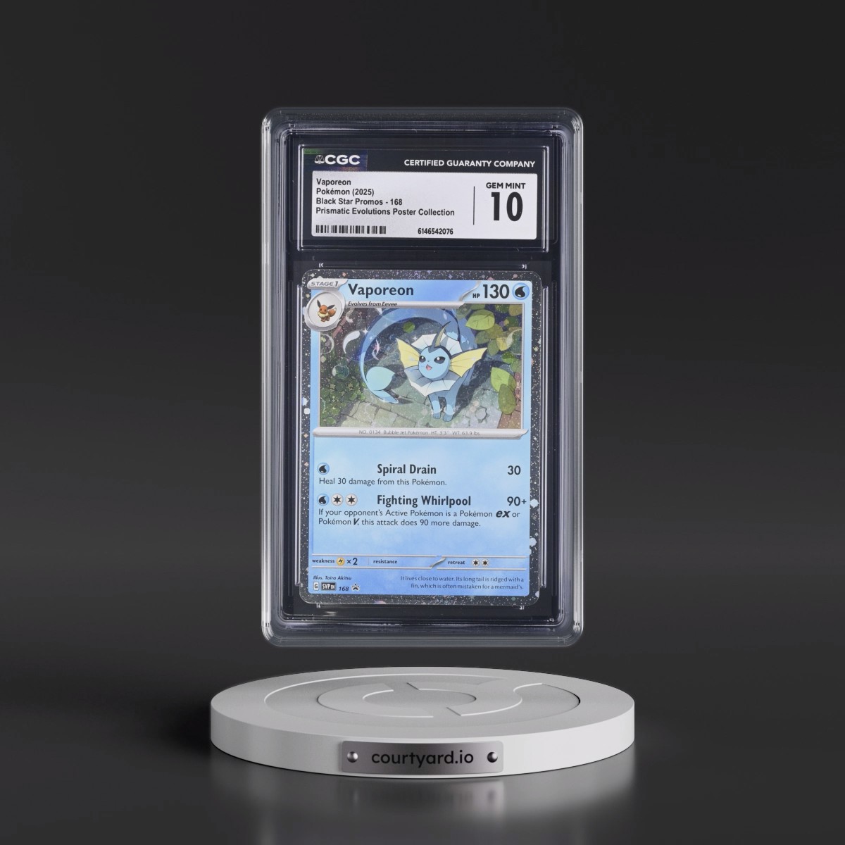 2023 Black Star Promos - Scarlet & Violet SVP EN #168 Vaporeon - Prismatic Evolutions Poster Collection (Cosmos Holo) (CGC 10 GEM MINT)