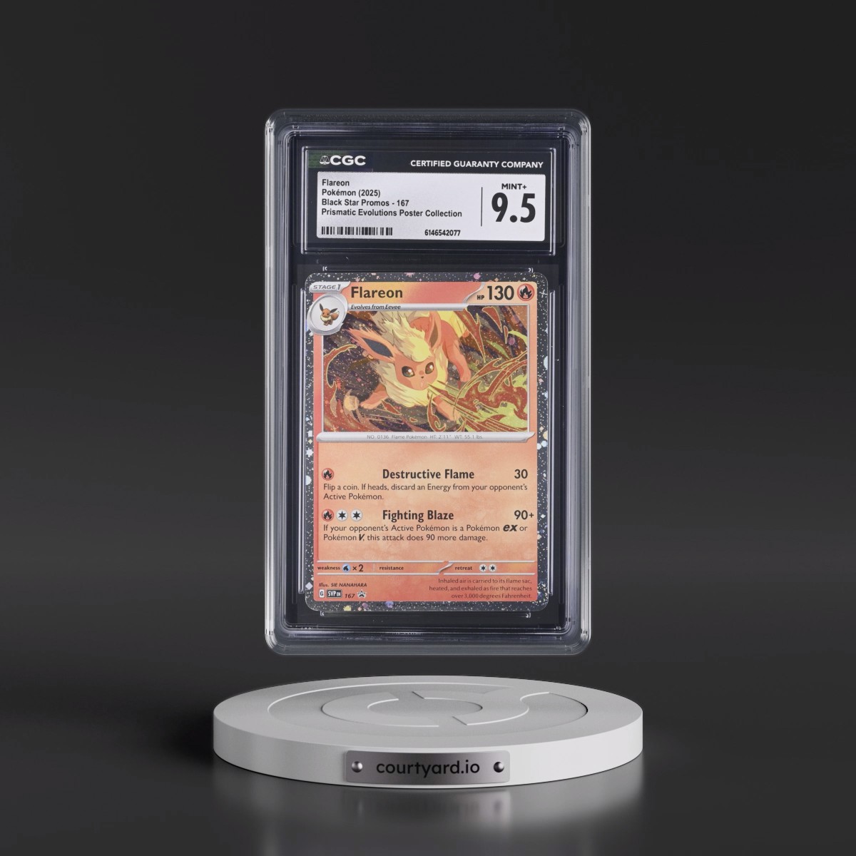 2023 Black Star Promos - Scarlet & Violet SVP EN #167 Flareon - Prismatic Evolutions Poster Collection (Cosmos Holo) (CGC 9.5 MINT+)