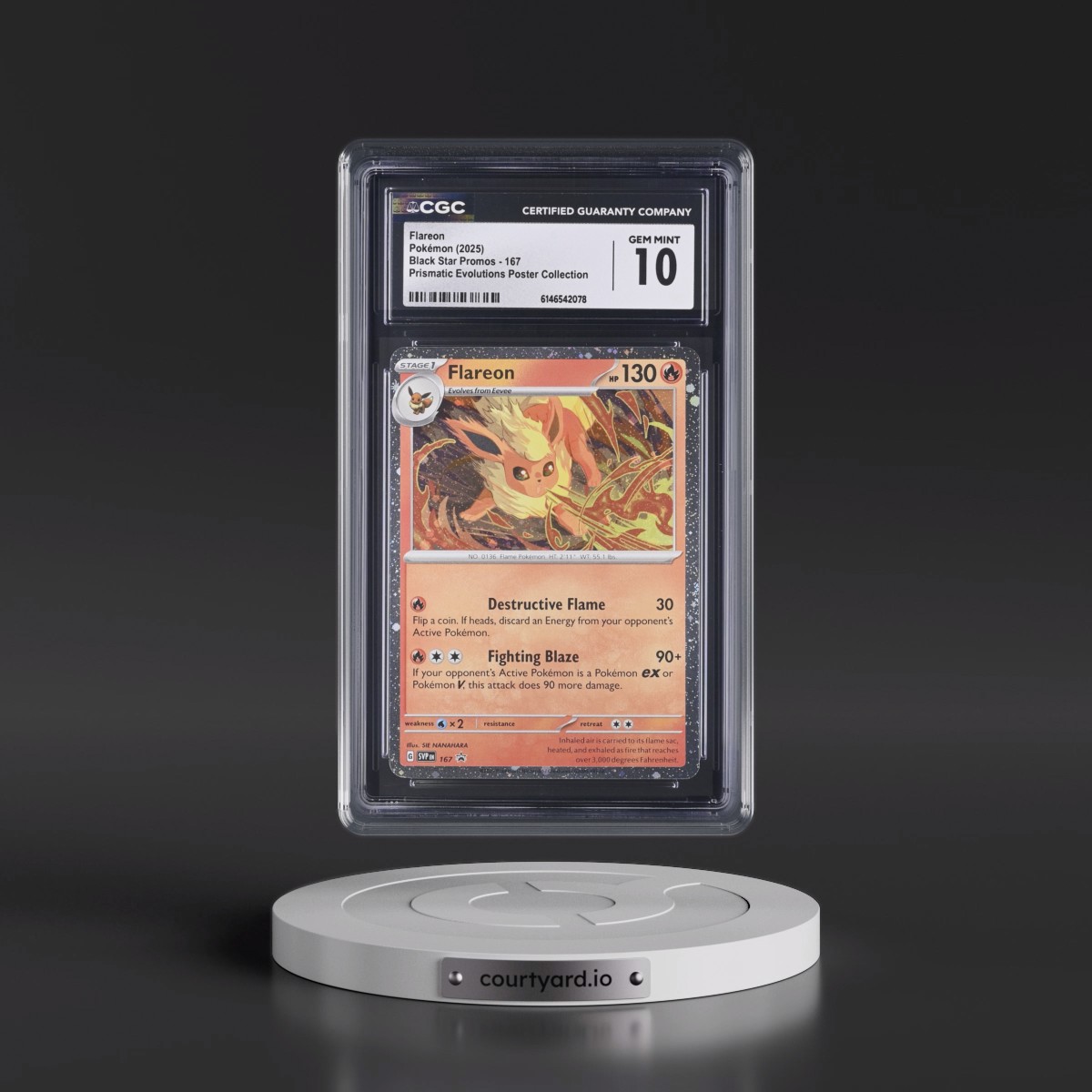 2023 Black Star Promos - Scarlet & Violet SVP EN #167 Flareon - Prismatic Evolutions Poster Collection (Cosmos Holo) (CGC 10 GEM MINT)