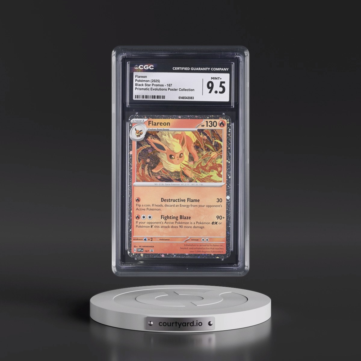 2023 Black Star Promos - Scarlet & Violet SVP EN #167 Flareon - Prismatic Evolutions Poster Collection (Cosmos Holo) (CGC 9.5 MINT+)
