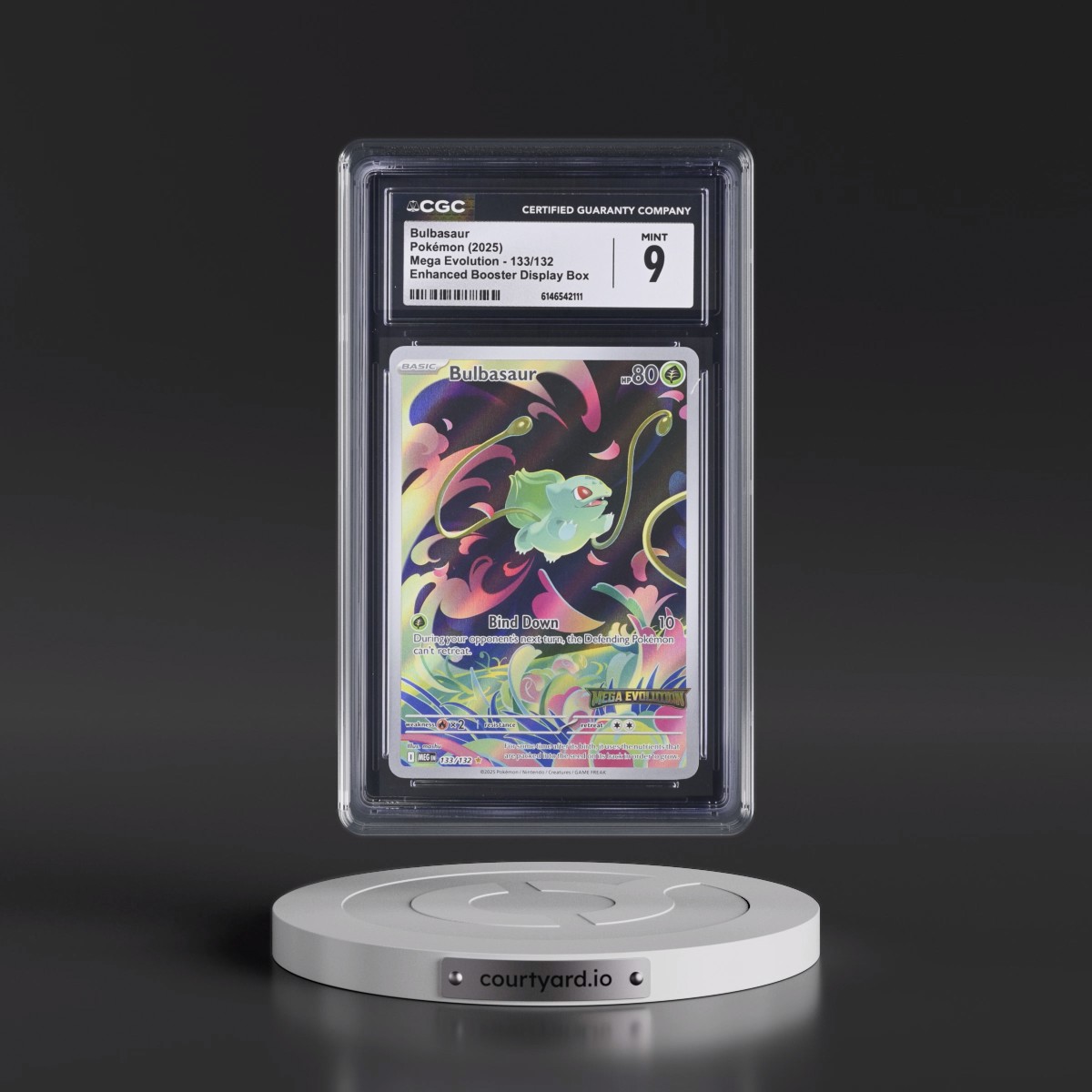 2025 Mega Evolution - MEG EN #133/132 Bulbasaur - Enhanced Booster Display Box (Mega Evolution Stamp) (Holo) (CGC 9 MINT)