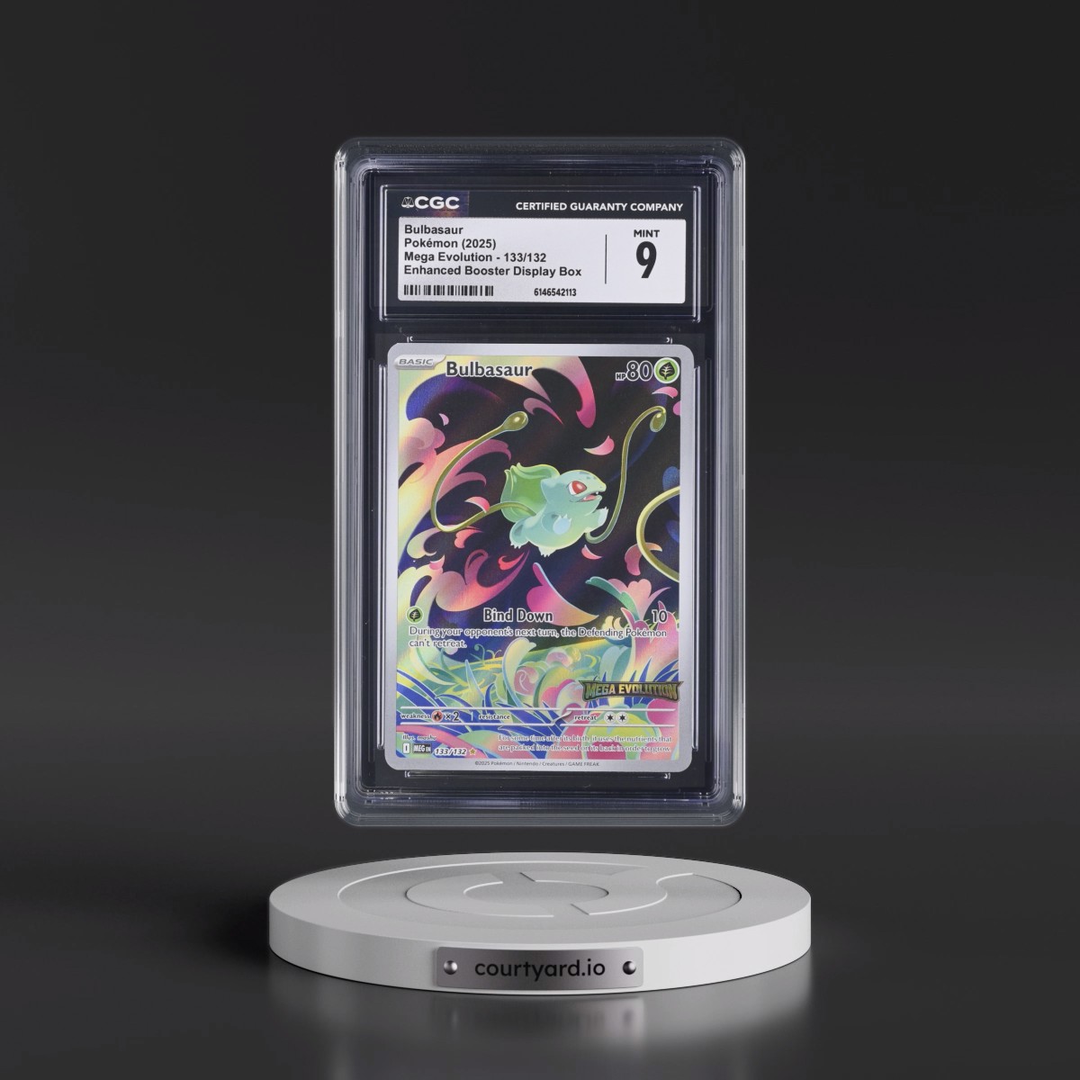 2025 Mega Evolution - MEG EN #133/132 Bulbasaur - Enhanced Booster Display Box (Mega Evolution Stamp) (Holo) (CGC 9 MINT)