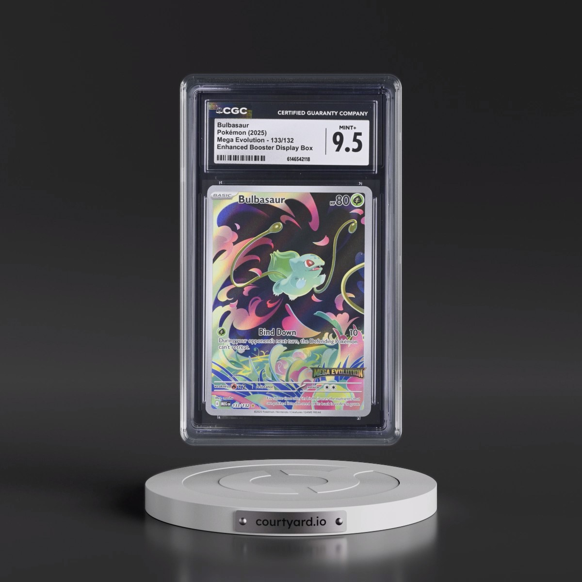2025 Mega Evolution - MEG EN #133/132 Bulbasaur - Enhanced Booster Display Box (Mega Evolution Stamp) (Holo) (CGC 9.5 MINT+)
