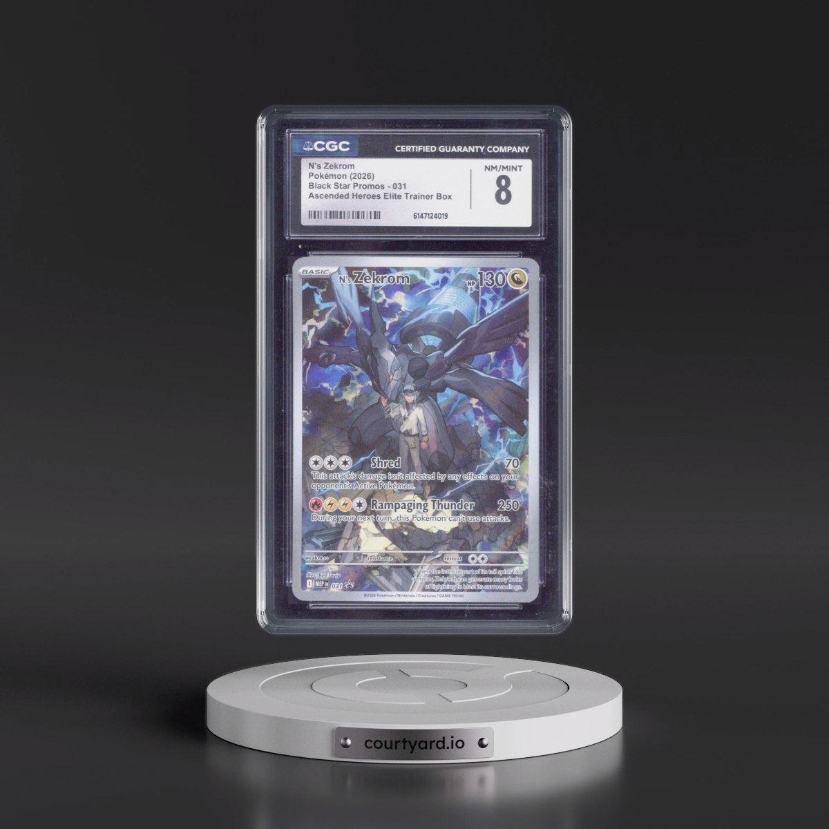 2025 Black Star Promos - Mega Evolution MEP EN #031 N's Zekrom - Ascended Heroes Elite Trainer Box (Holo) (CGC 8 NM-MT)