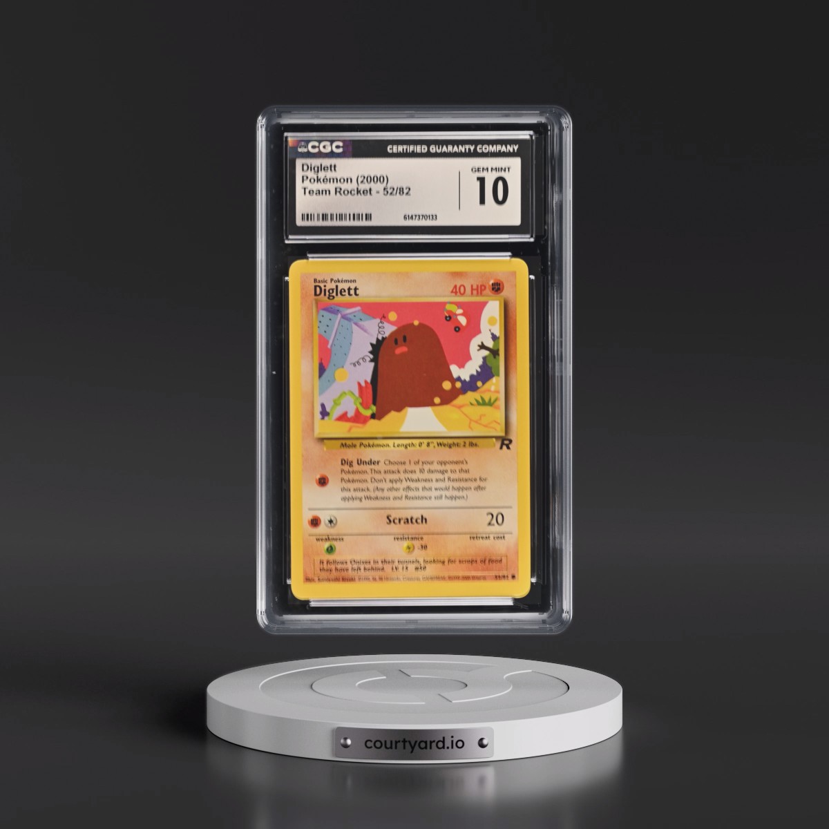 1999 Team Rocket #52/82 Diglett (CGC 10 GEM MINT)