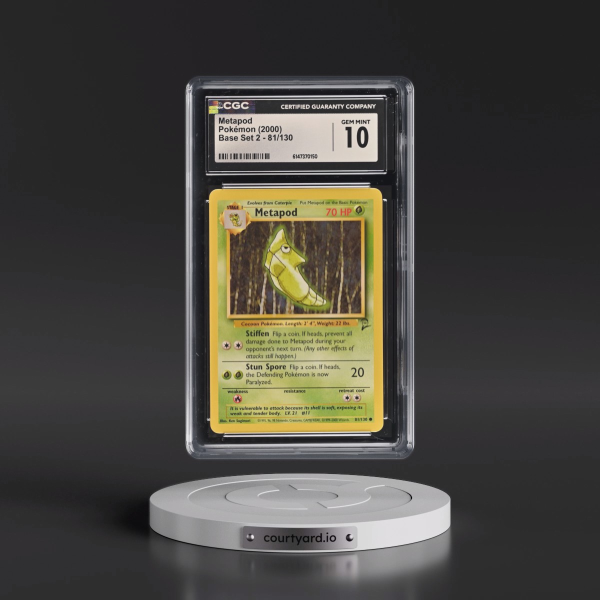 2000 Base Set 2 #81/130 Metapod (CGC 10 GEM MINT)