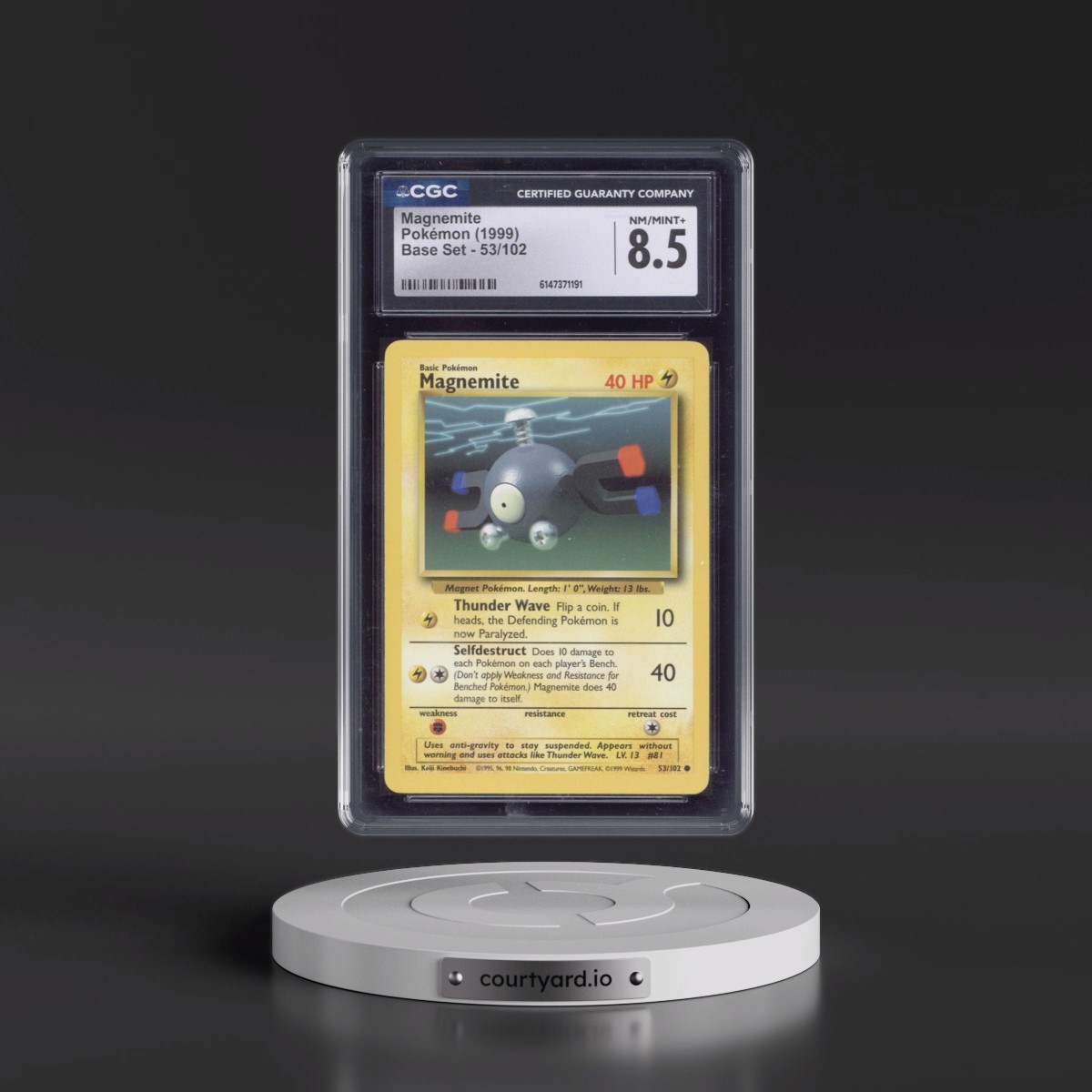 1999 Base Set #53/102 Magnemite (CGC 8.5 NM-MT+)