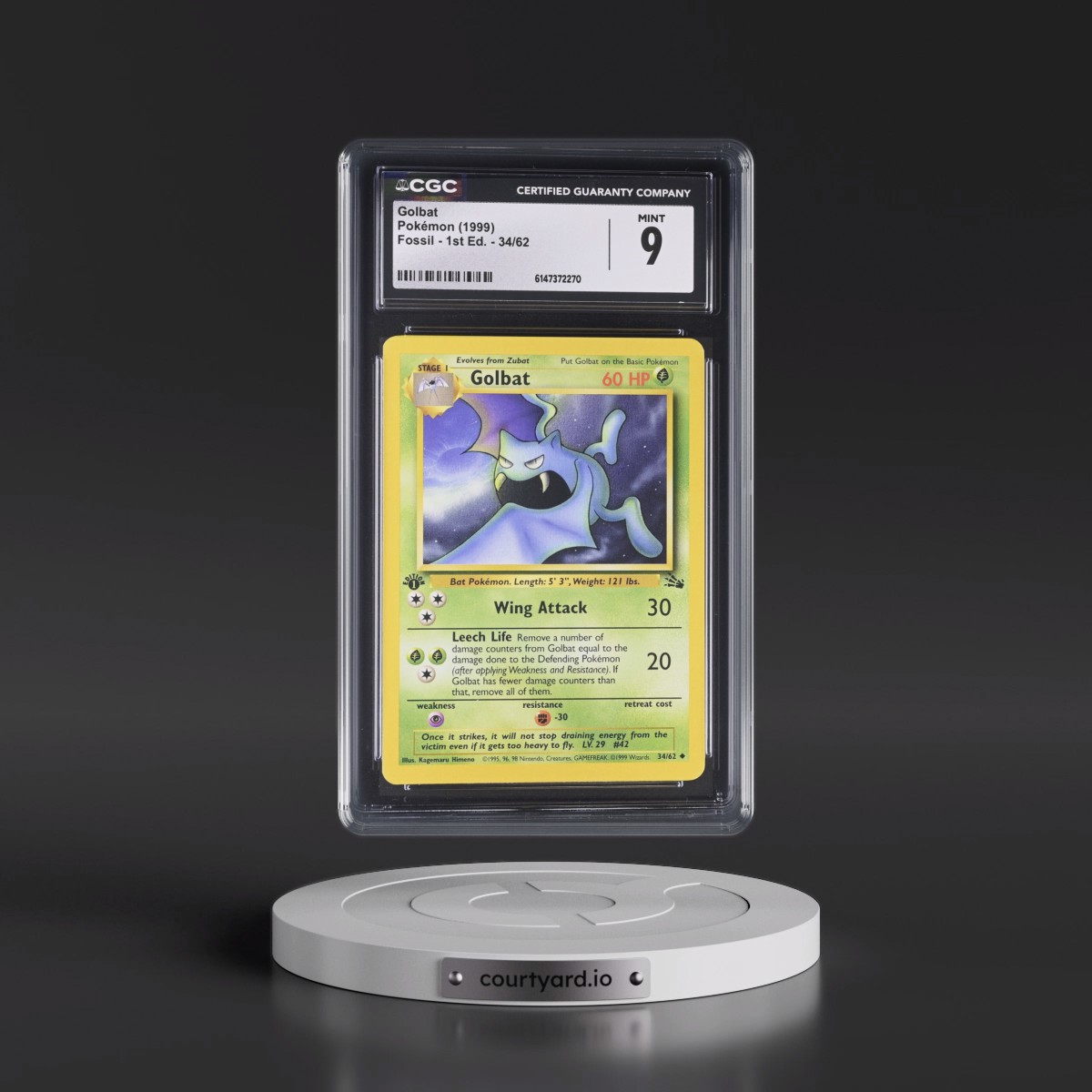 1999 Fossil #34/62 Golbat - 1st Edition 1st Edition (CGC 9 MINT)