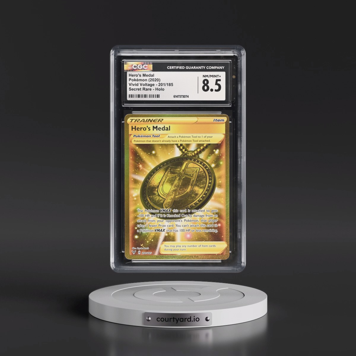 2020 Vivid Voltage #201/185 Hero's Medal - Secret Rare Holo (CGC 8.5 NM-MT+)