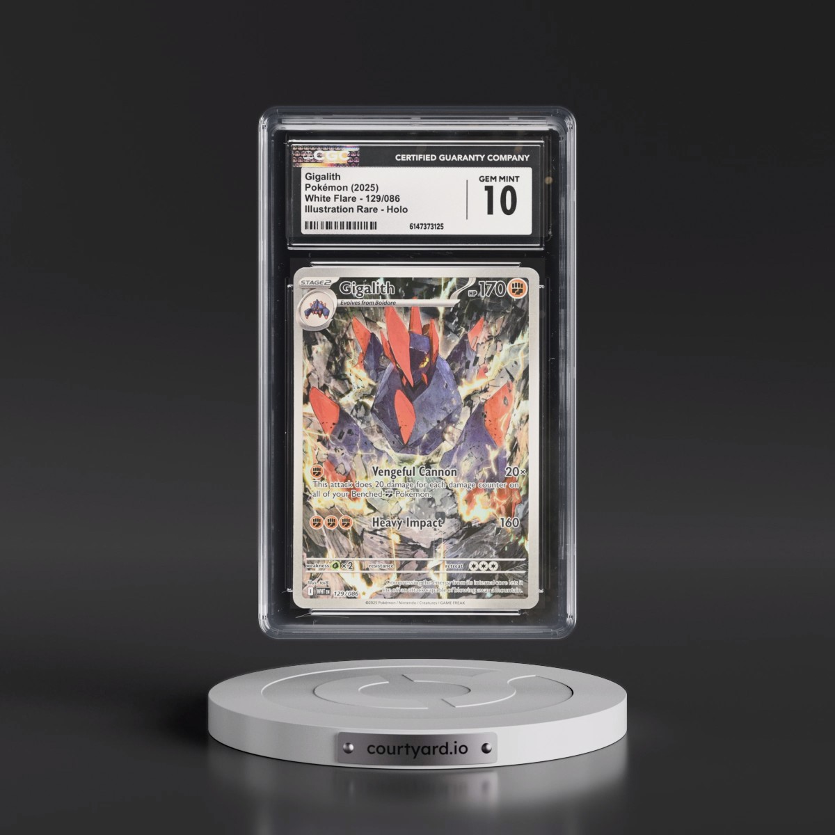 2025 White Flare - WHT EN #129/086 Gigalith - Illustration Rare Holo (CGC 10 GEM MINT)