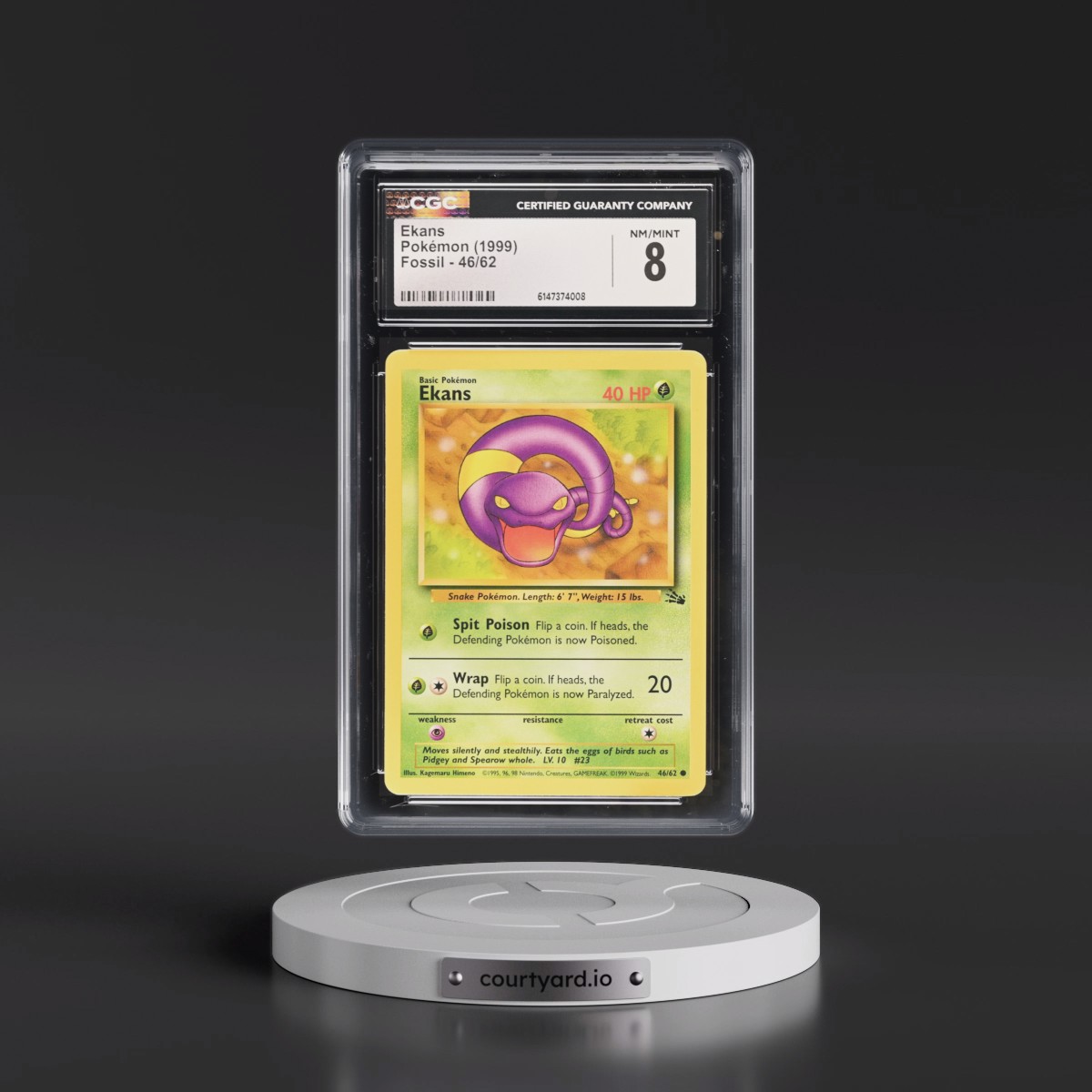 1999 Fossil #46/62 Ekans (CGC 8 NM-MT)