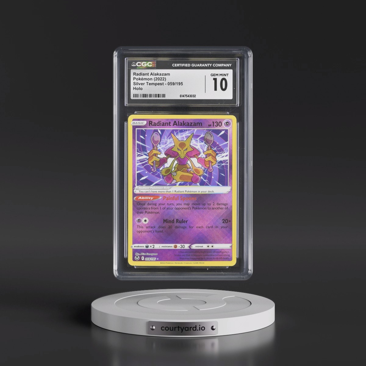 2022 Silver Tempest #059/195 Radiant Alakazam - Holo (CGC 10 GEM MINT)