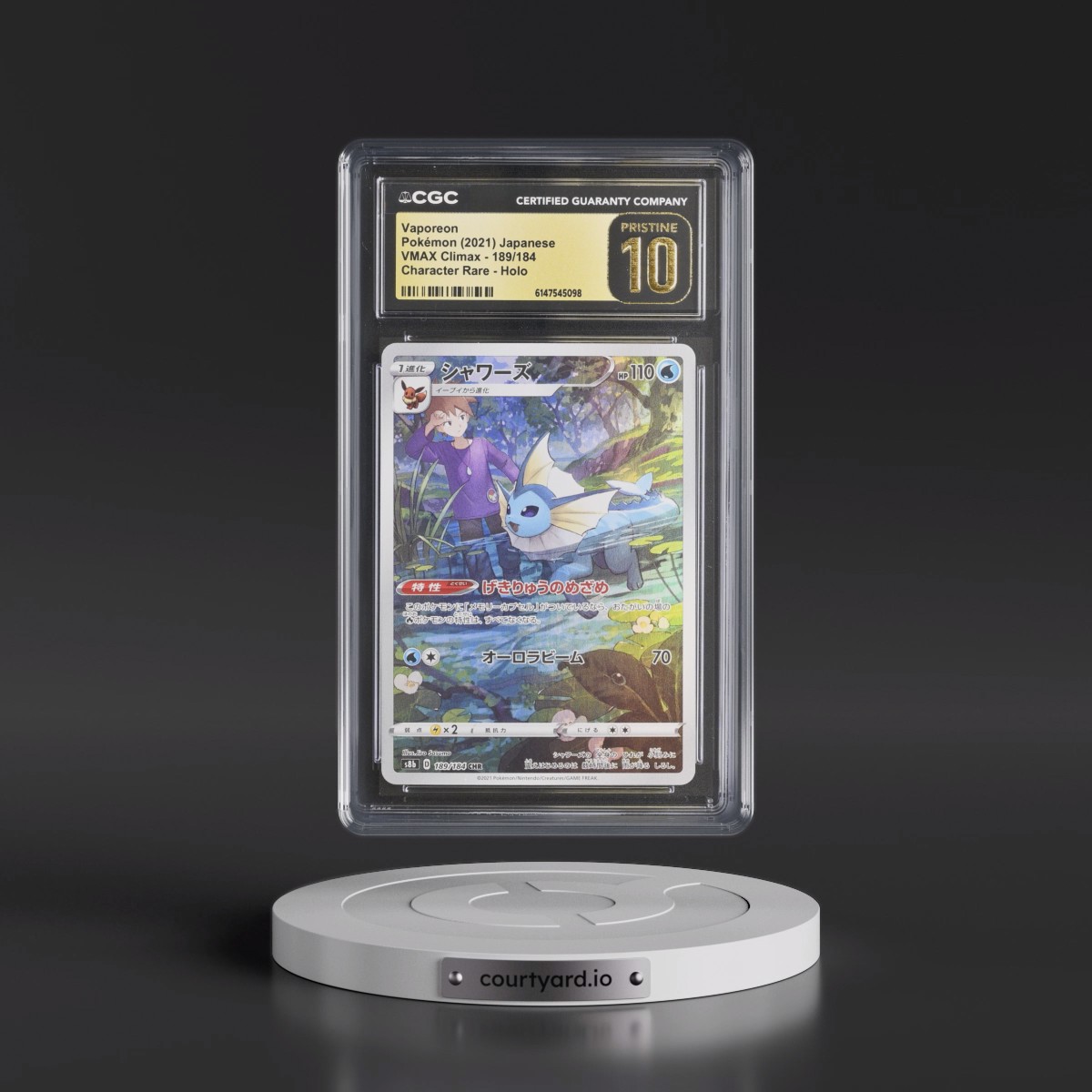 2021 VMAX Climax #189/184 Vaporeon - Character Rare Holo (CGC 10 PRISTINE)