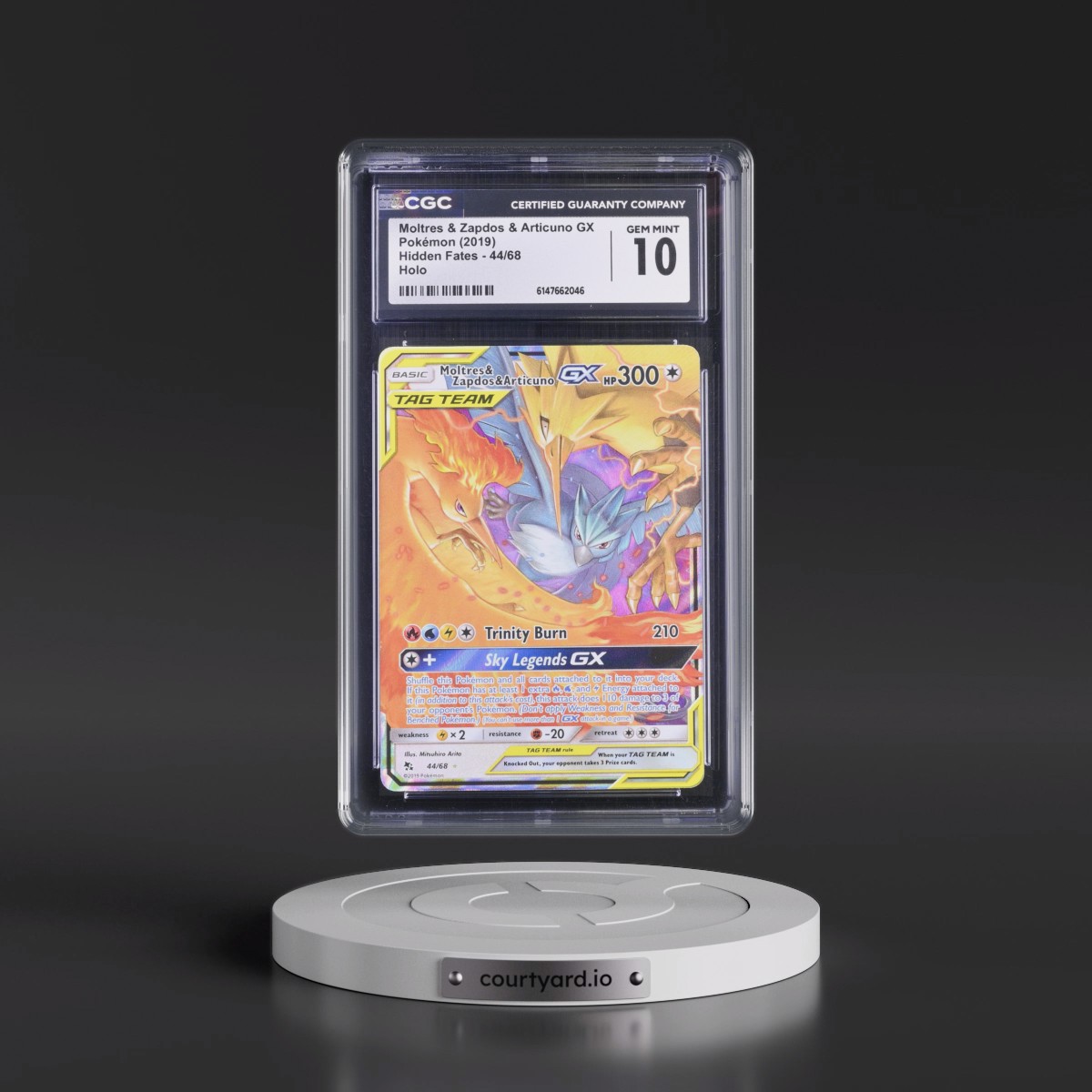 2019 Hidden Fates #44/68 Moltres & Zapdos & Articuno GX - Holo (CGC 10 GEM MINT)