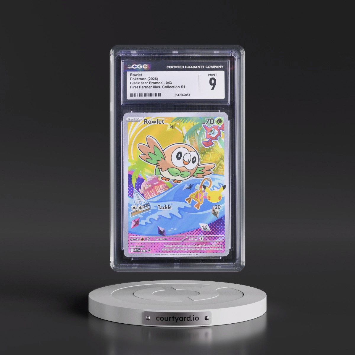 2025 Black Star Promos - Mega Evolution MEP EN #043 Rowlet - First Partner Illustration Collection Series 1 (Holo) (CGC 9 MINT)
