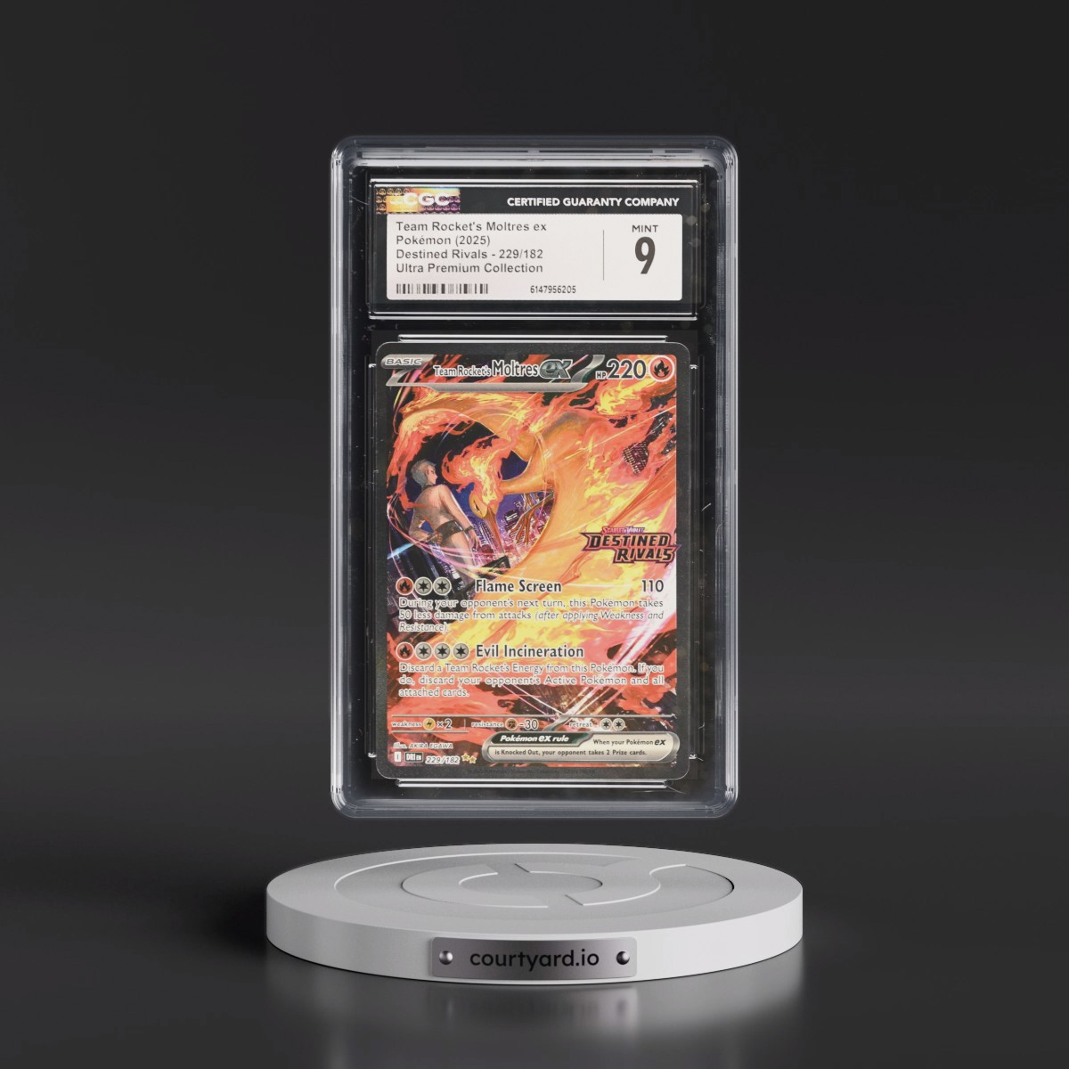 2025 Destined Rivals - DRI EN #229/182 Team Rocket's Moltres ex - Team Rocket's Moltres ex Ultra Premium Collection (Holo) (CGC 9 MINT)