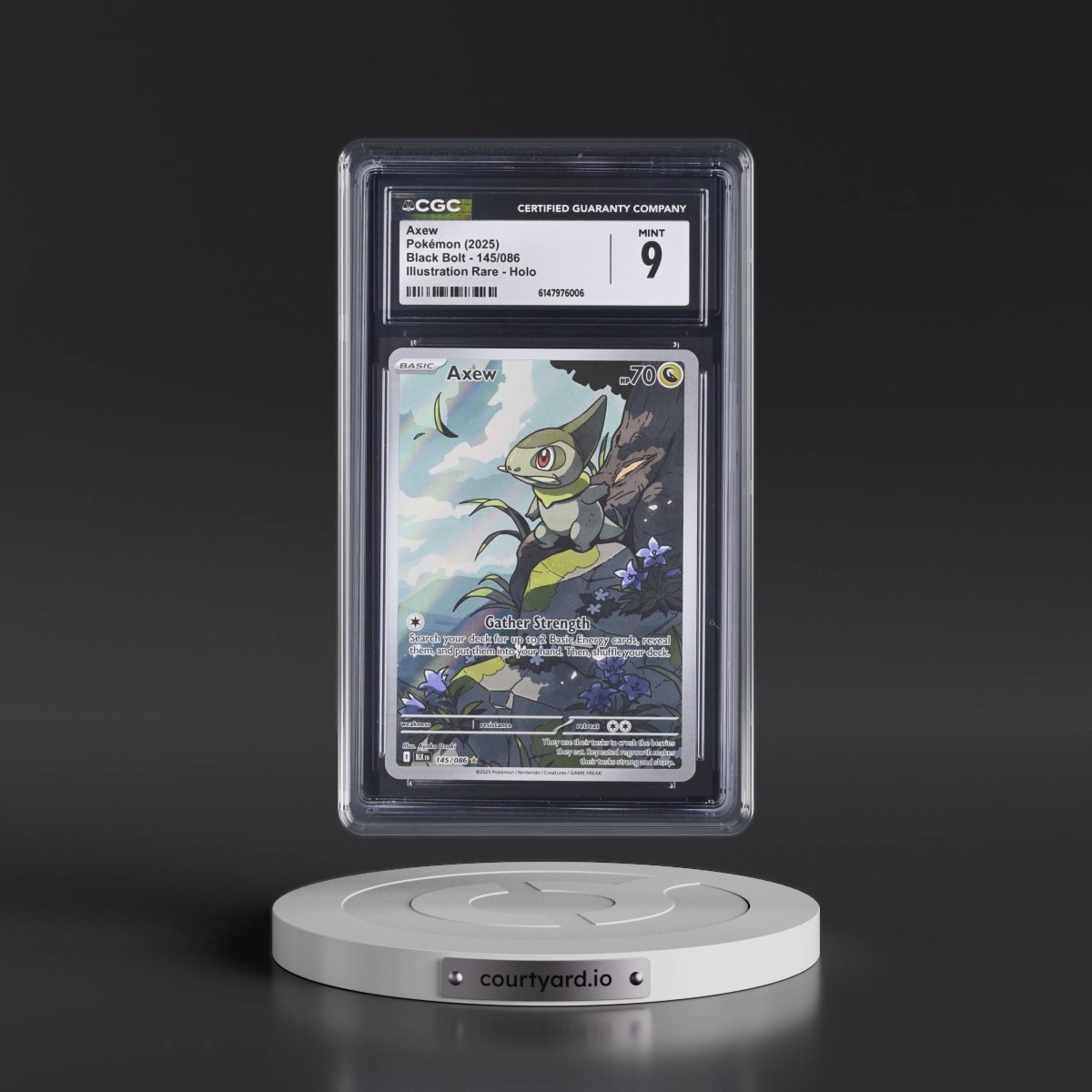 2025 Black Bolt - BLK EN #145/086 Axew - Illustration Rare Holo (CGC 9 MINT)