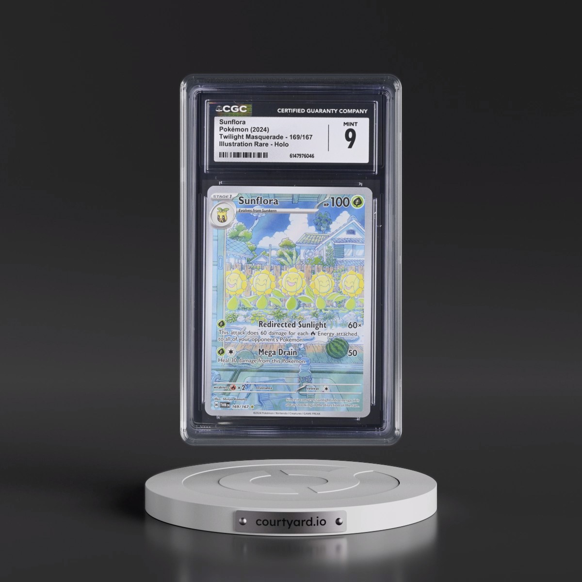 2024 Twilight Masquerade - TWM EN #169/167 Sunflora - Illustration Rare Holo (CGC 9 MINT)