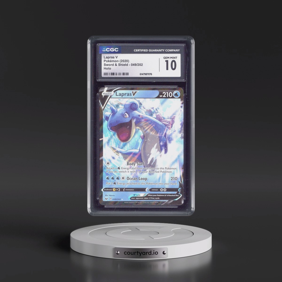 2020 Sword & Shield Lapras V - Holo #049/202 CGC 10