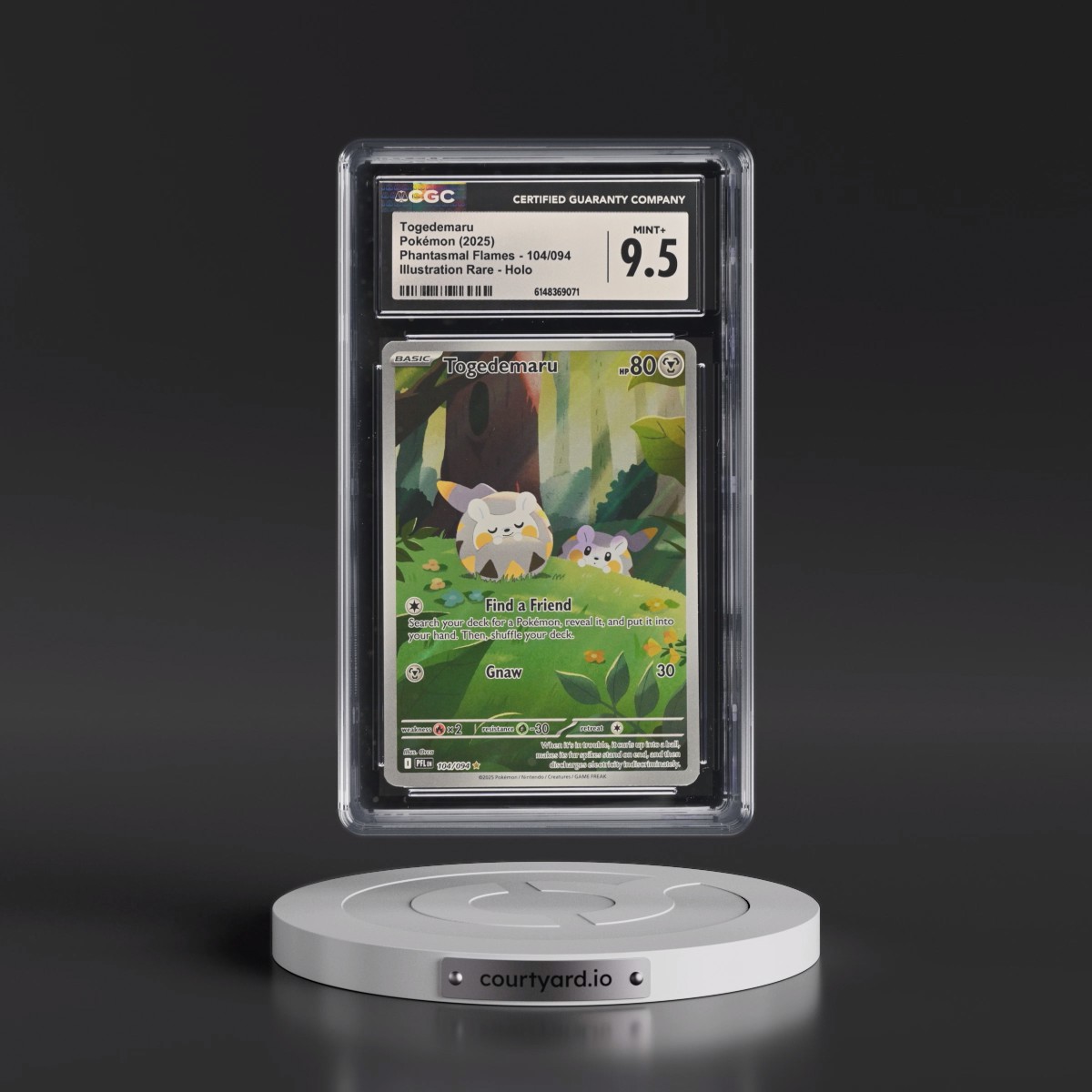 2025 Phantasmal Flames - PFL EN #104/094 Togedemaru - Illustration Rare Holo (CGC 9.5 MINT+)