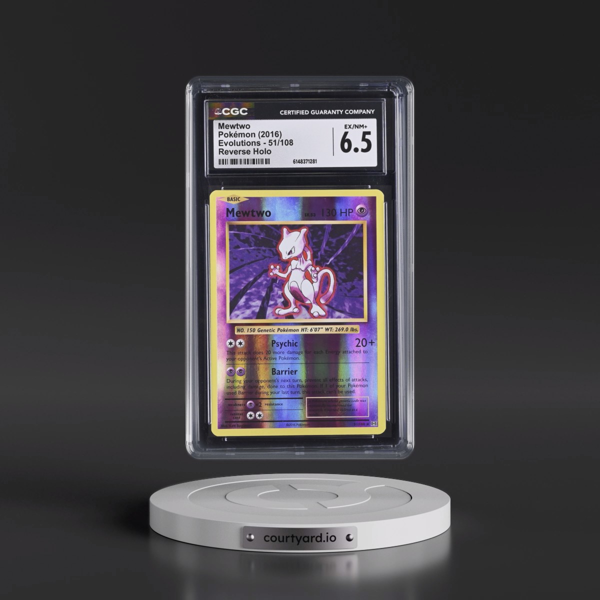 2016 Evolutions #51/108 Mewtwo - Reverse Holo (CGC 6.5 EX-NM+)