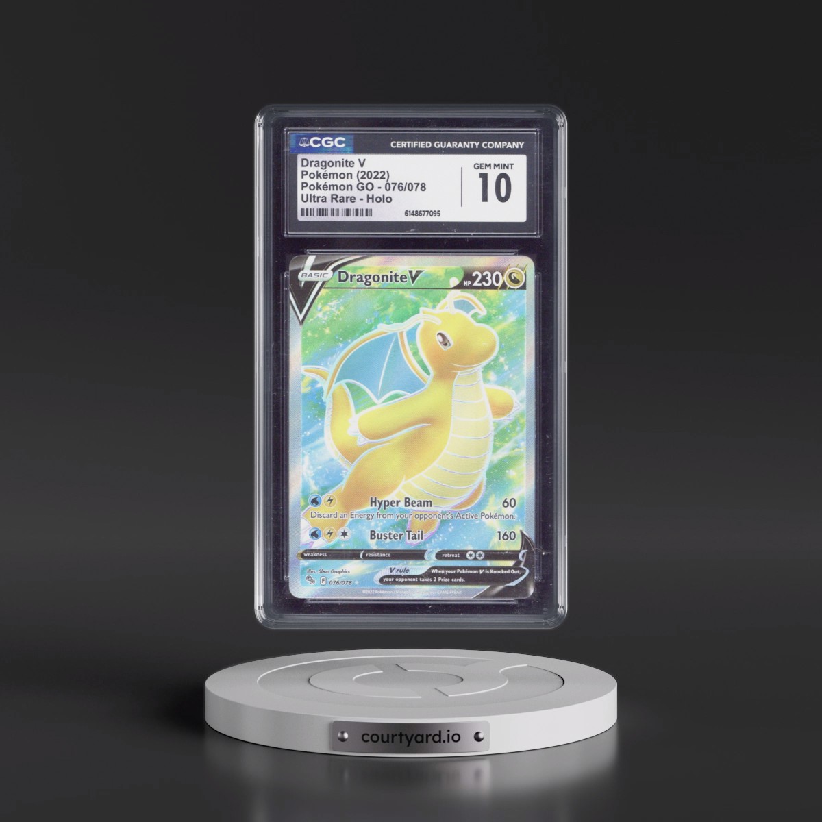 2022 Pokémon GO #076/078 Dragonite V - Ultra Rare Holo (CGC 10 GEM MINT)