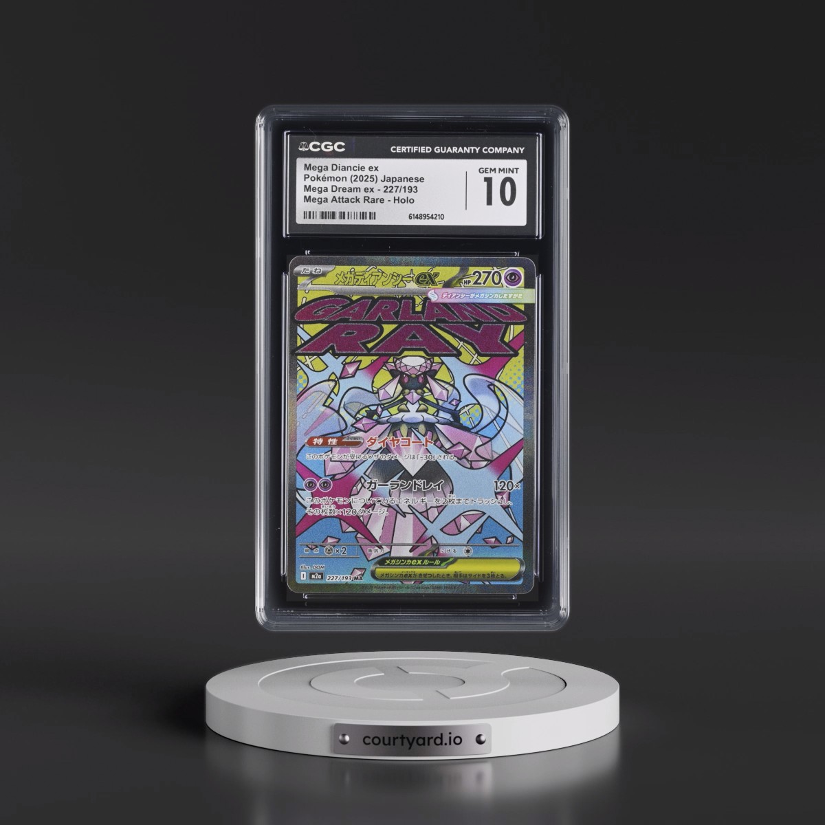 2025 Mega Dream ex - M2a #227/193 Mega Diancie ex - Mega Attack Rare Holo (CGC 10 GEM MINT)