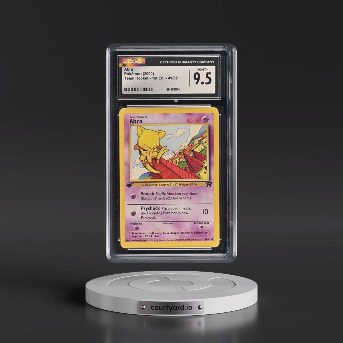 2000 Team Rocket Abra - 1st Edition #49/82 CGC 9.5