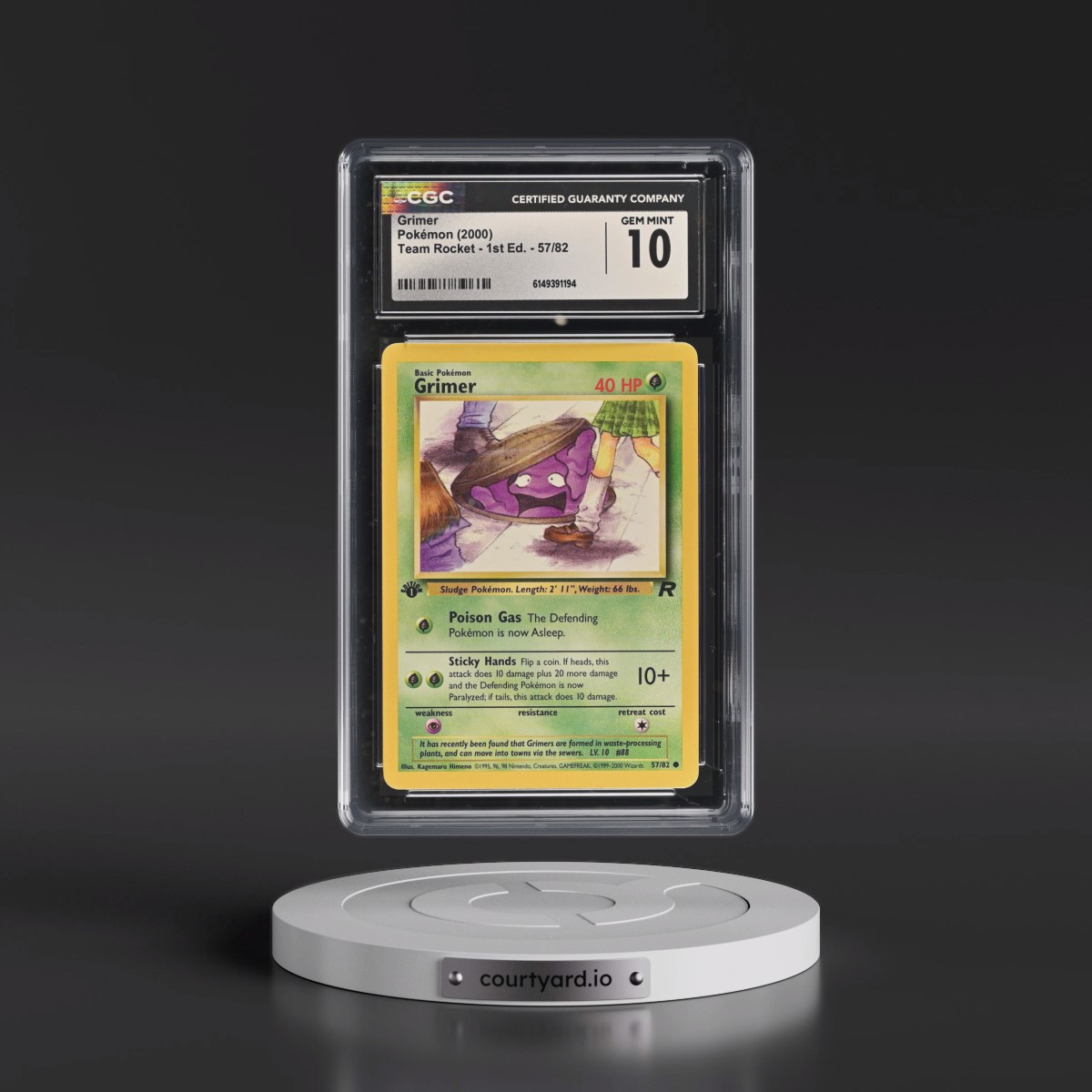 2000 Team Rocket #57/82 Grimer - 1st Edition 1st Edition (CGC 10 GEM MINT)