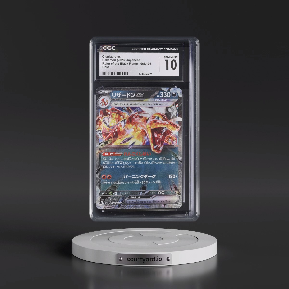 2023 Ruler of the Black Flame #066/108 Charizard ex - Holo (CGC 10 GEM MINT)
