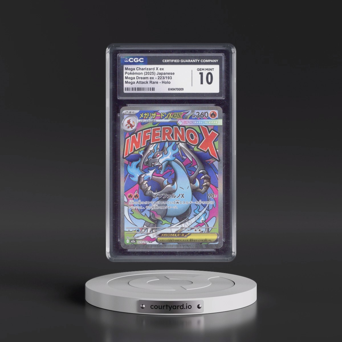 2025 Mega Dream ex - M2a #223/193 Mega Charizard X ex - Mega Attack Rare Holo (CGC 10 GEM MINT)