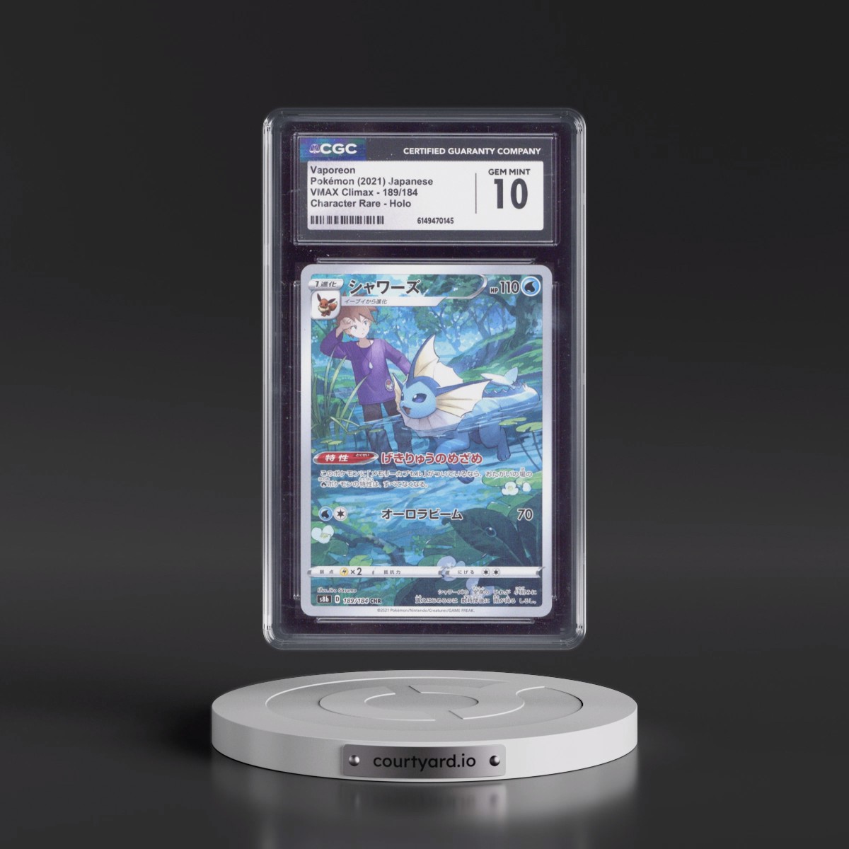 2021 VMAX Climax #189/184 Vaporeon - Character Rare Holo (CGC 10 GEM MINT)