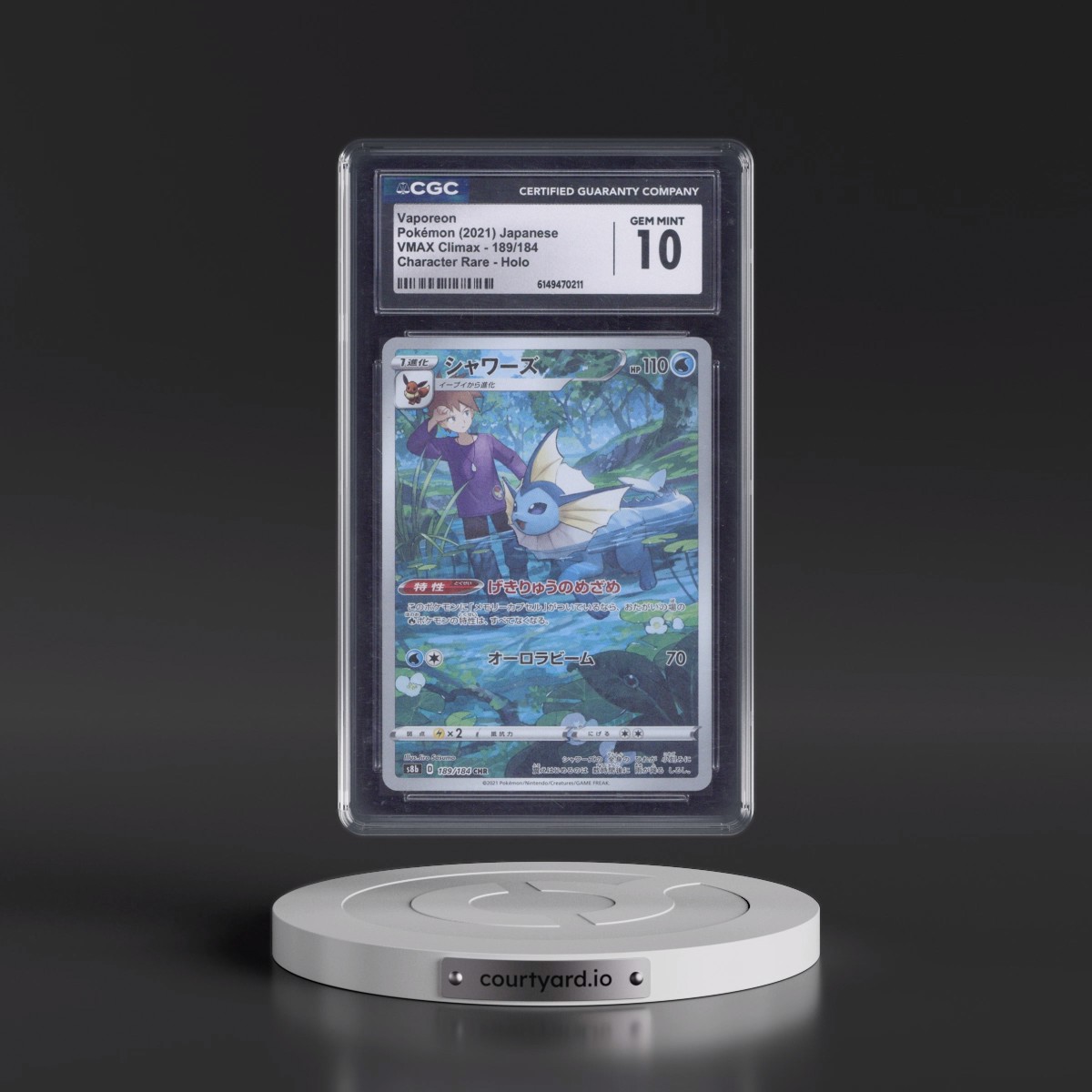 2021 VMAX Climax #189/184 Vaporeon - Character Rare Holo (CGC 10 GEM MINT)