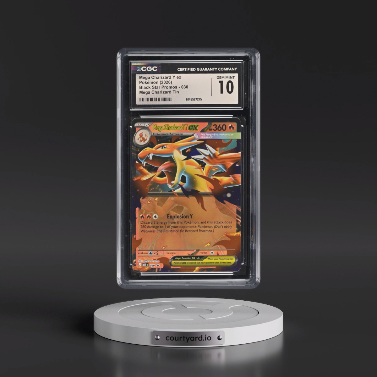 2025 Black Star Promos - Mega Evolution MEP EN #030 Mega Charizard Y ex - Mega Charizard Tin (Holo) (CGC 10 GEM MINT)