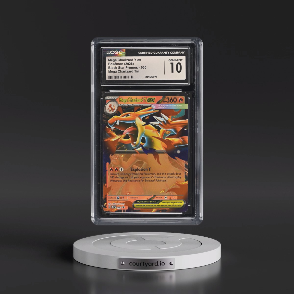 2025 Black Star Promos - Mega Evolution MEP EN #030 Mega Charizard Y ex - Mega Charizard Tin (Holo) (CGC 10 GEM MINT)