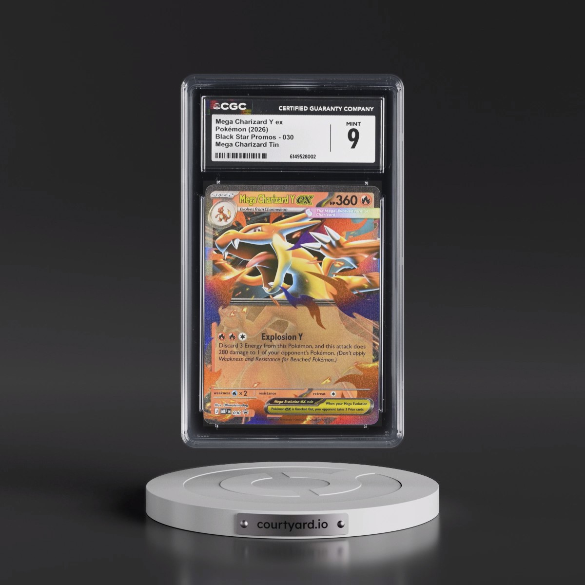 2025 Black Star Promos - Mega Evolution MEP EN #030 Mega Charizard Y ex - Mega Charizard Tin (Holo) (CGC 9 MINT)