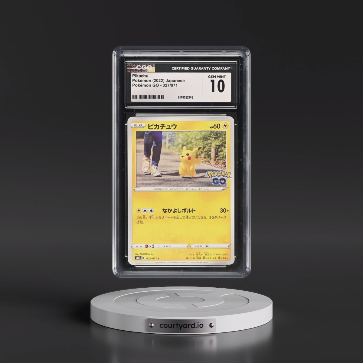 2022 Pokémon GO #027/071 Pikachu (CGC 10 GEM MINT)