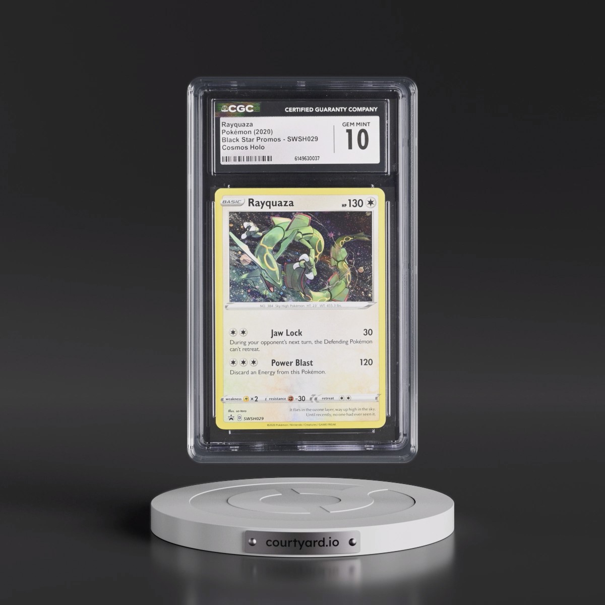 2017 Black Star Promos - Sword & Shield #SWSH029 Rayquaza - Cosmos Holo (CGC 10 GEM MINT)