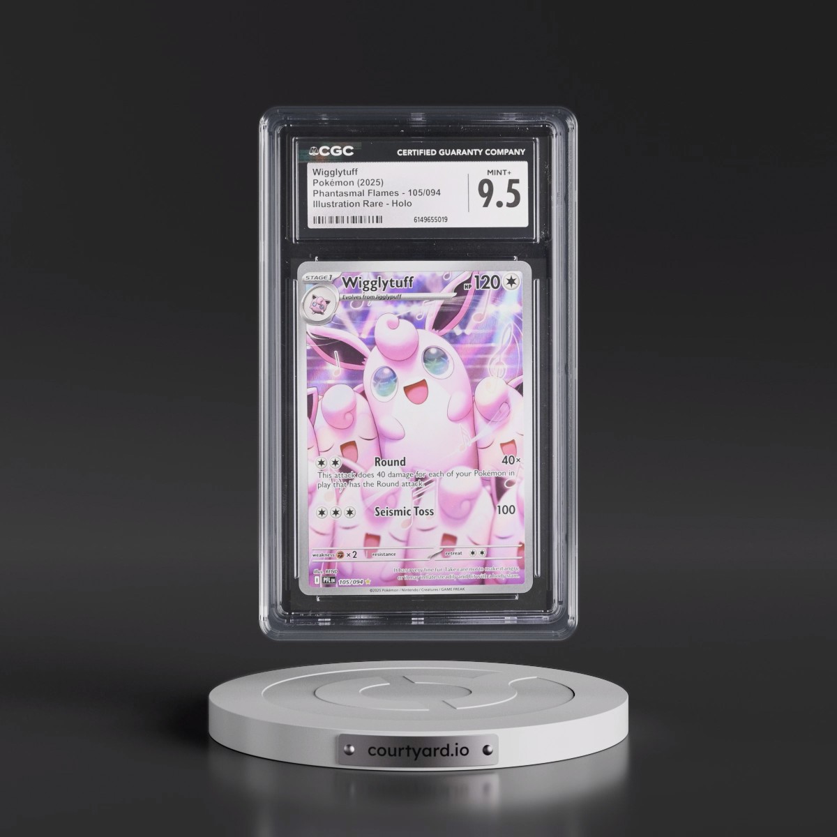 2025 Phantasmal Flames - PFL EN #105/094 Wigglytuff - Illustration Rare Holo (CGC 9.5 MINT+)