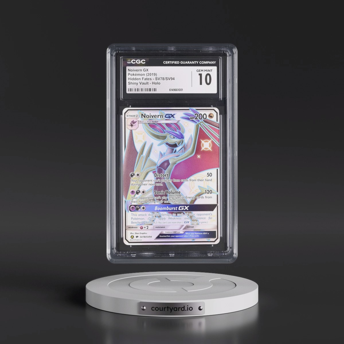 2019 Hidden Fates #SV78/SV94 Noivern GX - Shiny Vault Holo (CGC 10 GEM MINT)