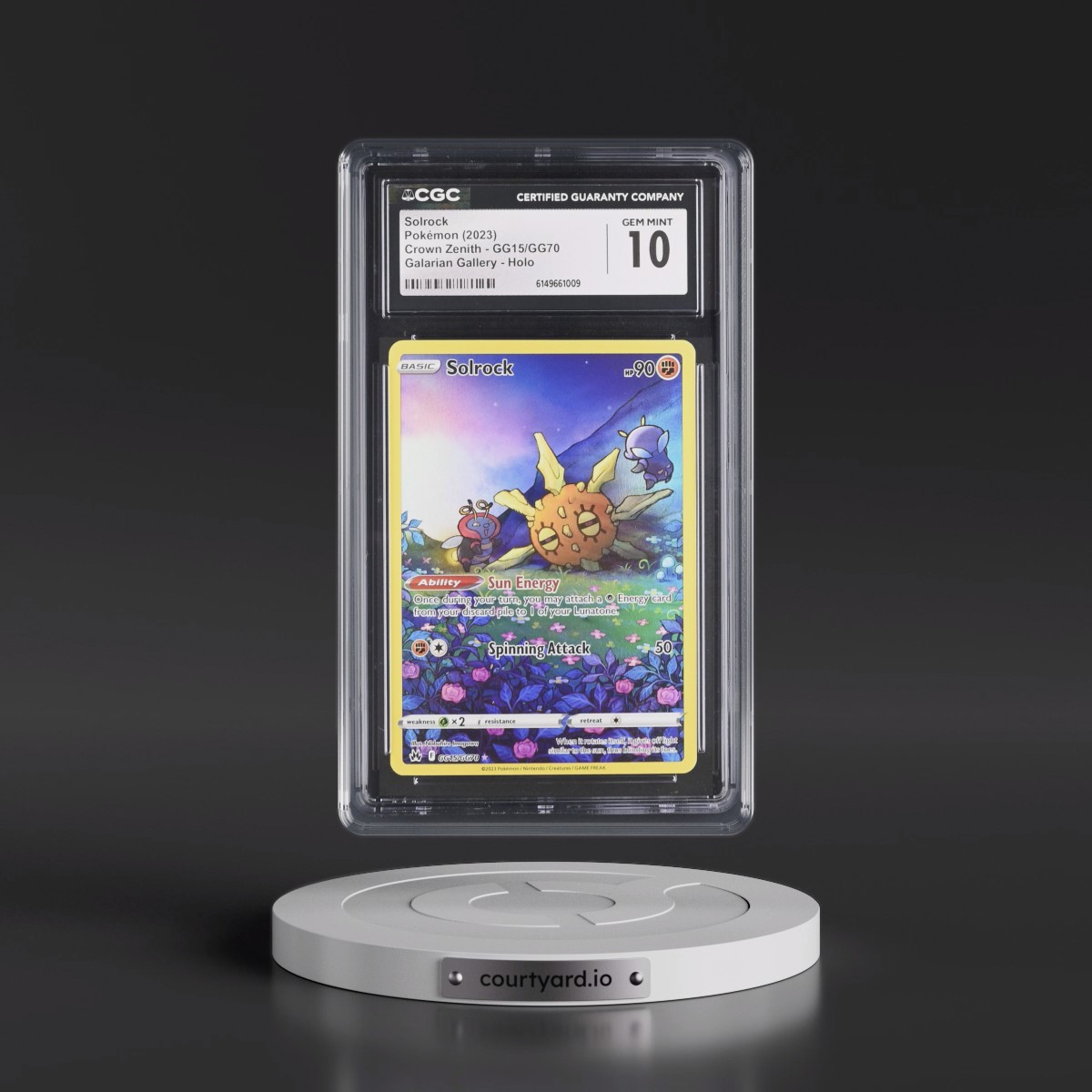 2023 Crown Zenith #GG15/GG70 Solrock - Galarian Gallery Holo (CGC 10 GEM MINT)