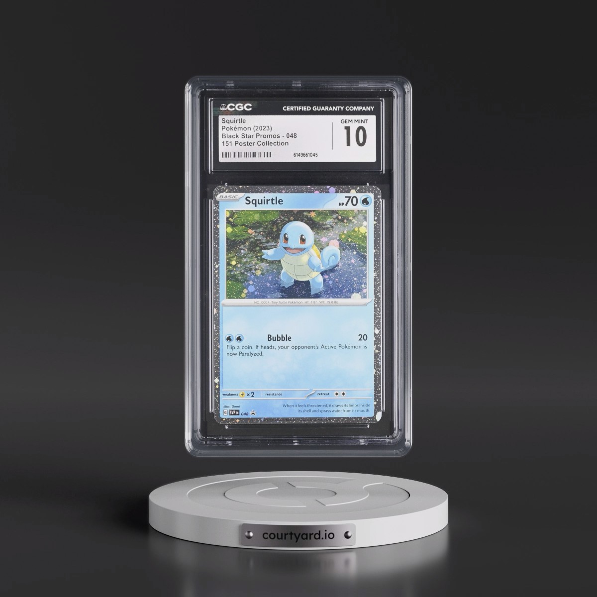 2023 Black Star Promos - Scarlet & Violet SVP EN #048 Squirtle - 151 Poster Collection (Cosmos Holo) (CGC 10 GEM MINT)