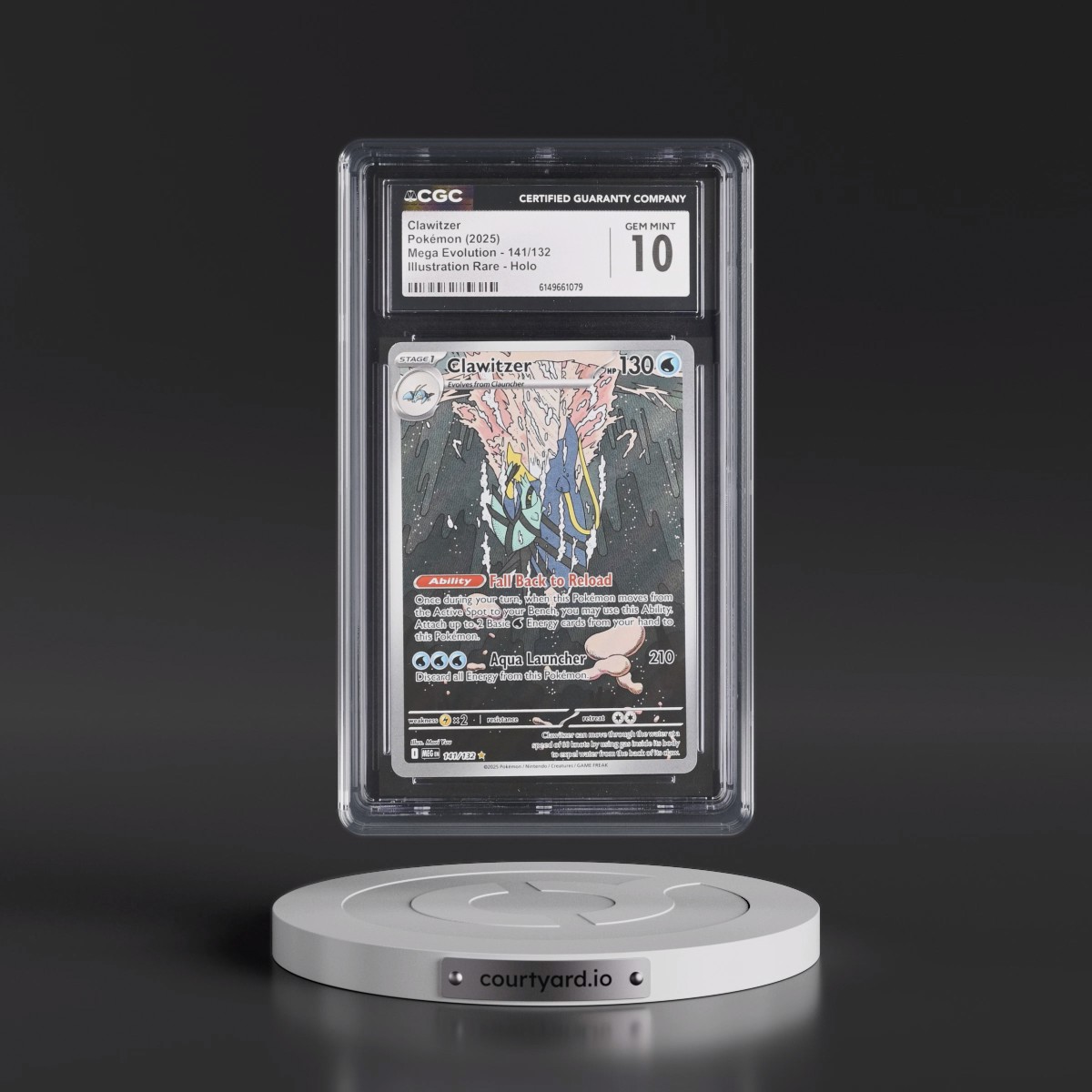 2025 Mega Evolution - MEG EN #141/132 Clawitzer - Illustration Rare Holo (CGC 10 GEM MINT)