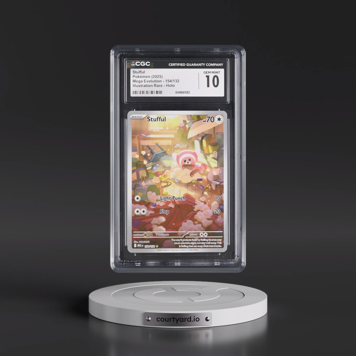 2025 Mega Evolution - MEG EN #154/132 Stufful - Illustration Rare Holo (CGC 10 GEM MINT)