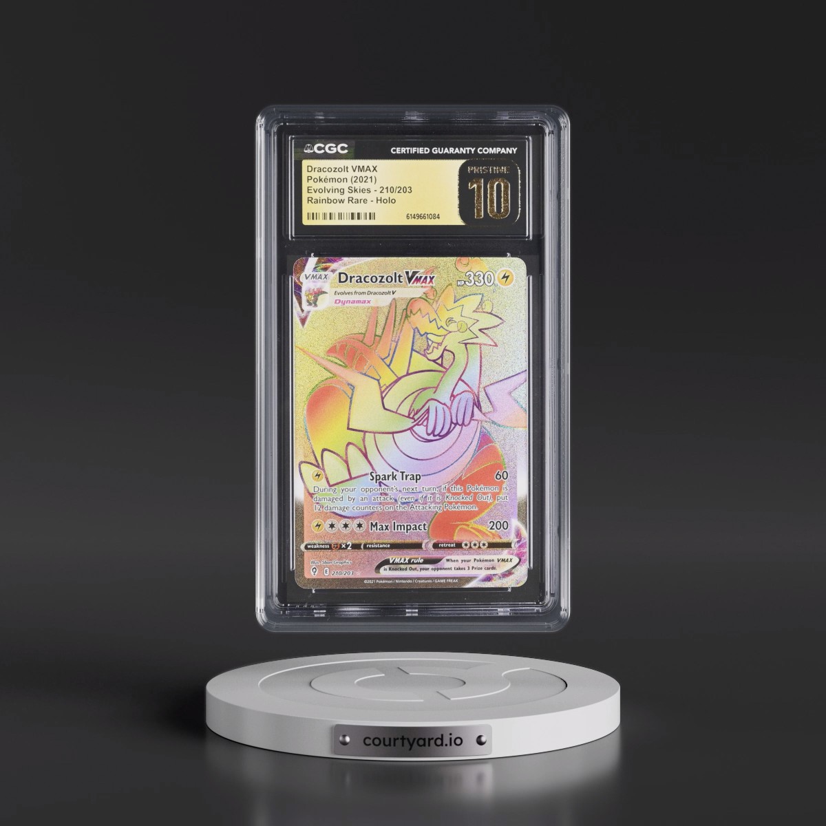2021 Evolving Skies #210/203 Dracozolt VMAX - Rainbow Rare Holo (CGC 10 PRISTINE)