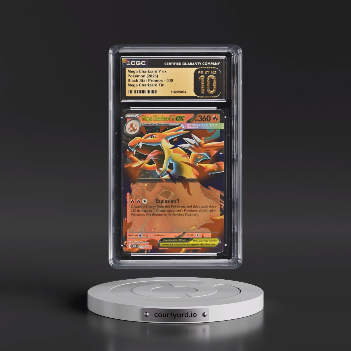 2025 Black Star Promos - Mega Evolution MEP EN Mega Charizard Y ex - Mega Charizard Tin (Holo) #030 CGC 10